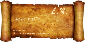 Lacko Mór névjegykártya