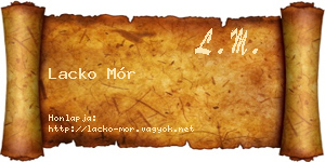 Lacko Mór névjegykártya